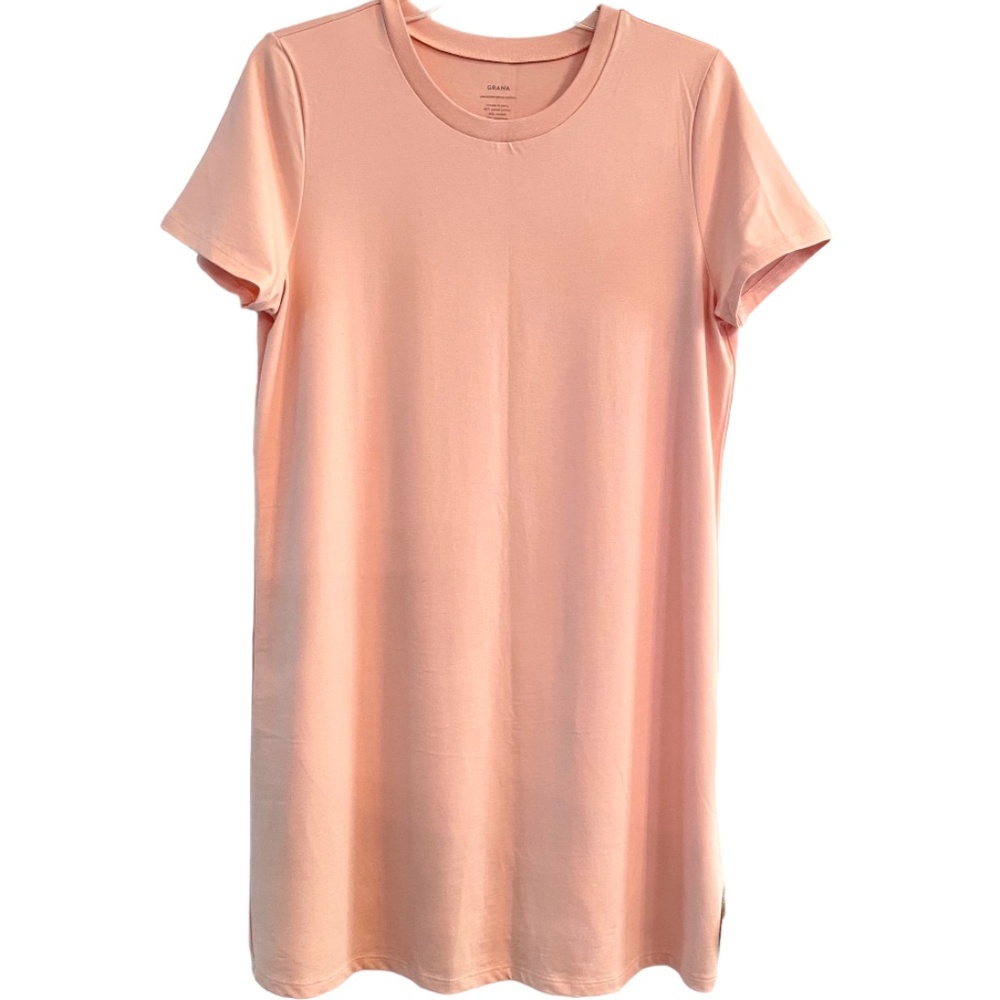 Grana Peruvian Pima Cotton Tee Shirt Dress Small Light Pink